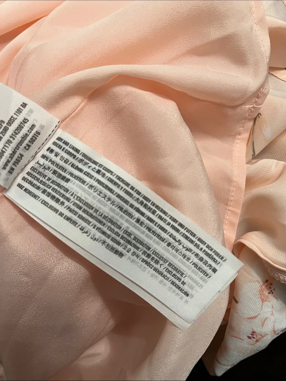 Abercrombie & Fitch Peach Floral Spaghetti-Strap Maxi Dress